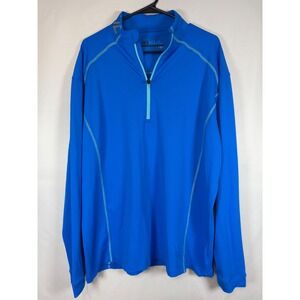 IBKUL Mens IceFil Long Sleeve Quarter Zip Pullover Blue Size L Activewear